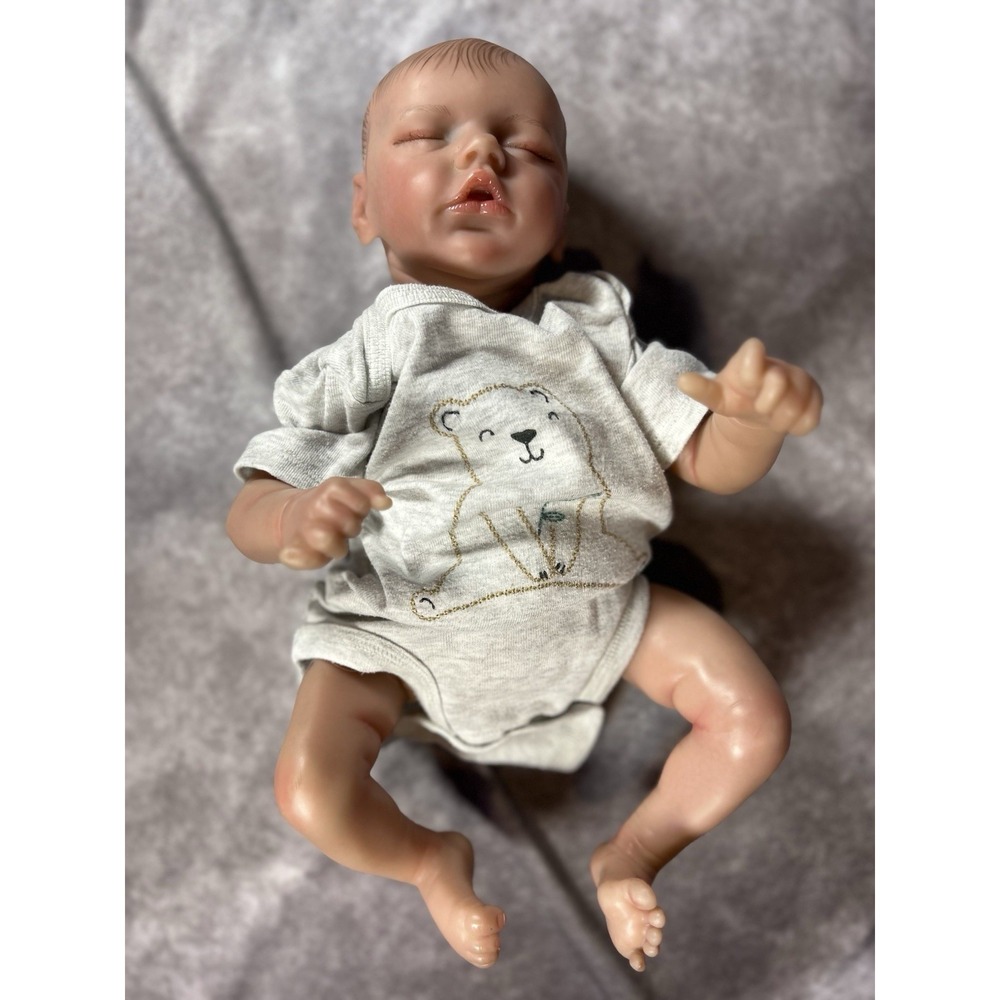 Realistic Reborn Style Baby Doll 16" Sleeping Newborn Vinyl & Cloth Body